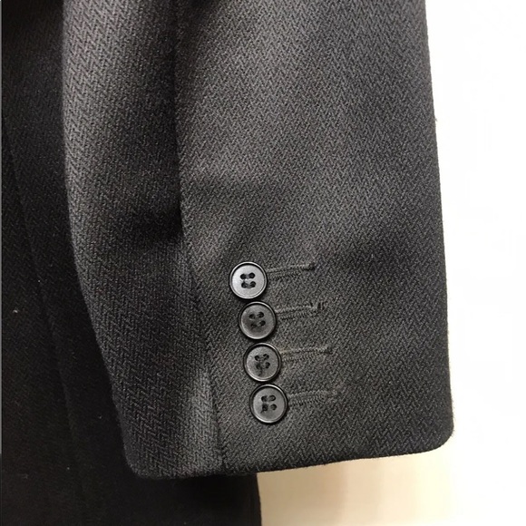 Le Chateau Men’s Tailored Wool Coat Brown Black XS Herringbone Texture - Picture 12 of 12